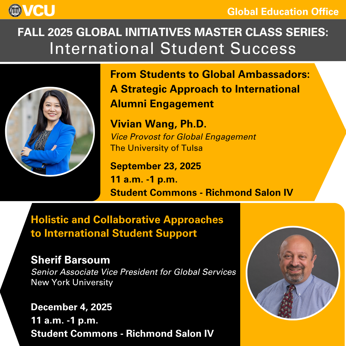Fall 2025 Global Initiatives Master Class Series International Student Success